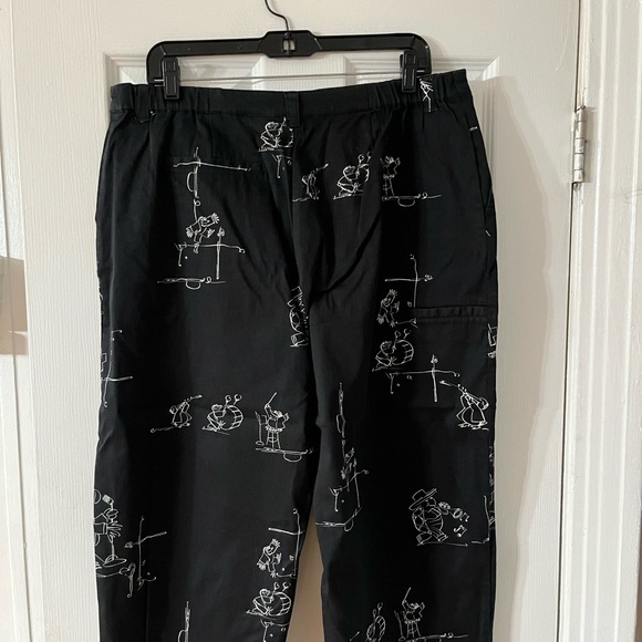 Chico's Bird & Frog Print Capri Pants  Size 3 Xl 16 Us Black/white, Zip Up, - Picture 13 of 16